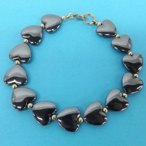 Hematite heart bracelet